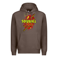 Coffee Softball vibes lightning bolt Premium Hoodie - HowdyJamesFarm