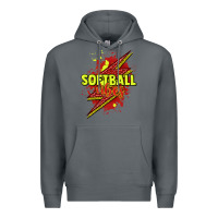 Rock Softball vibes lightning bolt Premium Hoodie - HowdyJamesFarm