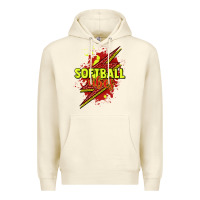 Sandshell Softball vibes lightning bolt Premium Hoodie - HowdyJamesFarm