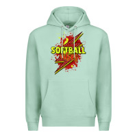 Seafoam Softball vibes lightning bolt Premium Hoodie - HowdyJamesFarm