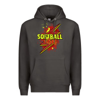 Smoke Softball vibes lightning bolt Premium Hoodie - HowdyJamesFarm
