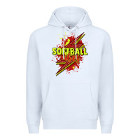 White Softball vibes lightning bolt Premium Hoodie - HowdyJamesFarm