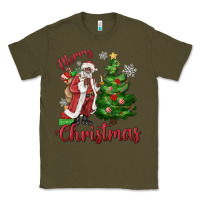 Army Green Merry Christmas Black Santa Classic Tee - MaliasSmallBusiness