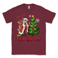 Burgundy Merry Christmas Black Santa Classic Tee - MaliasSmallBusiness