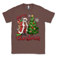Chestnut Merry Christmas Black Santa Classic Tee - MaliasSmallBusiness