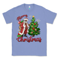 Colony Blue Merry Christmas Black Santa Classic Tee - MaliasSmallBusiness
