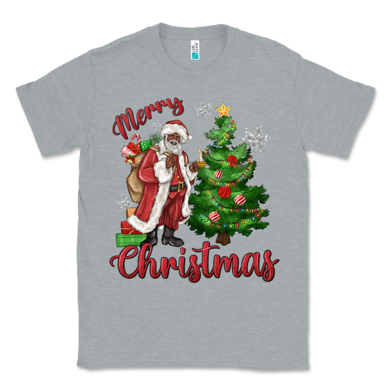 Merry Christmas Black Santa Classic Tee by MaliasSmallBusiness | Teevron