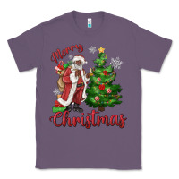 Lavender Merry Christmas Black Santa Classic Tee - MaliasSmallBusiness