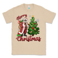 Mushroom Merry Christmas Black Santa Classic Tee - MaliasSmallBusiness