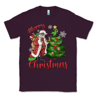 Plum Merry Christmas Black Santa Classic Tee - MaliasSmallBusiness