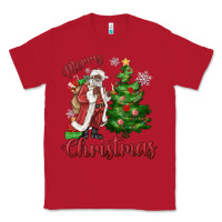 Red Merry Christmas Black Santa Classic Tee - MaliasSmallBusiness