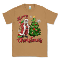 Toasted Coconut Merry Christmas Black Santa Classic Tee - MaliasSmallBusiness