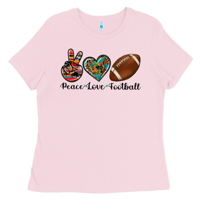 Peace Love Football Ladies Tee by Artiststas | Teevron