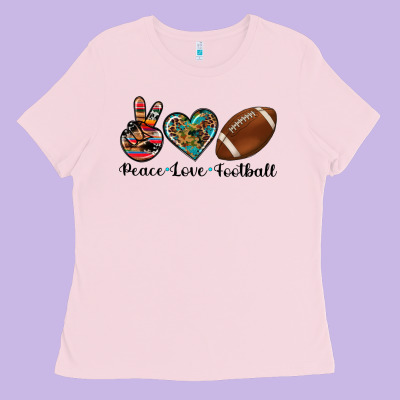 Peace Love Football Ladies Tee Designed By Artiststas