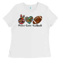 White peace love football Ladies Tee - Artiststas