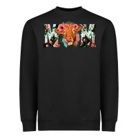 Black Cowhide Floral Feather Cow Mom Heavyweight Sweatshirt - Bettercallsaul