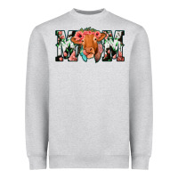 Heather Grey Cowhide Floral Feather Cow Mom Heavyweight Sweatshirt - Bettercallsaul