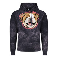 Cloud Black bulldog pink glitter Vintage Hoodie - Jasminsmagicworld