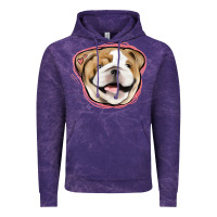 Cloud Purple bulldog pink glitter Vintage Hoodie - Jasminsmagicworld
