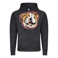 Vintage Black bulldog pink glitter Vintage Hoodie - Jasminsmagicworld
