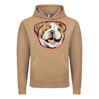 Vintage Coffee bulldog pink glitter Vintage Hoodie - Jasminsmagicworld