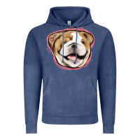 Vintage Denim bulldog pink glitter Vintage Hoodie - Jasminsmagicworld