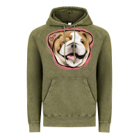 Vintage Olive bulldog pink glitter Vintage Hoodie - Jasminsmagicworld