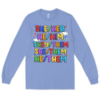 Colony Blue pride pronouns Long Sleeve Tee - Artiststas
