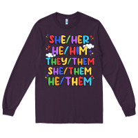 Plum pride pronouns Long Sleeve Tee - Artiststas