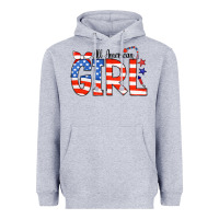 Heather Grey All American Girl Bandana Heavyweight Hoodie - CowCowDesign