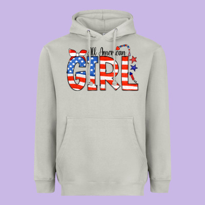 All American Girl Bandana Heavyweight Hoodie Designed By Cowcowdesign