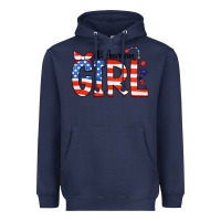 Navy All American Girl Bandana Heavyweight Hoodie - CowCowDesign