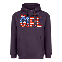 Plum All American Girl Bandana Heavyweight Hoodie - CowCowDesign
