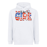 White All American Girl Bandana Heavyweight Hoodie - CowCowDesign