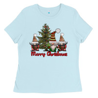 Baby Blue merry christmas with gnomes Ladies Tee - AdoDesignShop