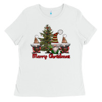 White merry christmas with gnomes Ladies Tee - AdoDesignShop