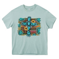Arona western gemstone cross sunflowers serape leopard glitter Heavy Core Tee - Artiststas