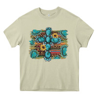 Western Gemstone Cross Sunflowers Serape Leopard Glitter Heavy Core Tee | Teevron