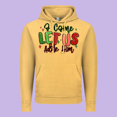 O Come Let Us Adore Him Christmas Vintage Hoodie Designed By Maliassmallbusiness