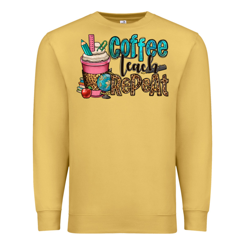 Coffee Teach Repeat Premium Sweatshirt by OliviaCreatesArt | Teevron