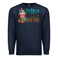 Navy coffee teach repeat Premium Sweatshirt - OliviaCreatesArt