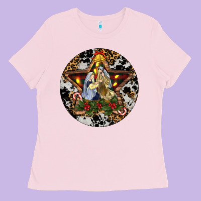 Oh Holy Night Christmas Ladies Tee Designed By Ranaportraitstore