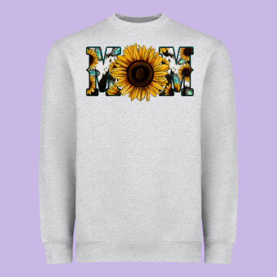 Sunflower Turquoise Cowhide Mom Heavyweight Sweatshirt Designed By Bettercallsaul