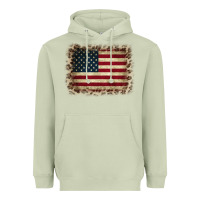 Matcha America Flag and Leopard Heavyweight Hoodie - CowCowDesign