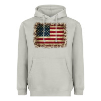 Moon Dust America Flag and Leopard Heavyweight Hoodie - CowCowDesign