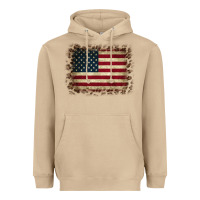 Mushroom America Flag and Leopard Heavyweight Hoodie - CowCowDesign