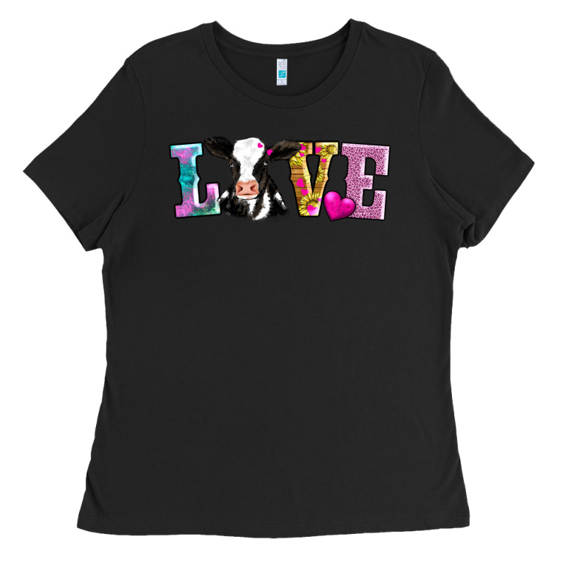 Love With Cow Ladies Tee by AdoDesignShop | Teevron