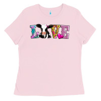 Bubblegum Pink love with cow Ladies Tee - AdoDesignShop