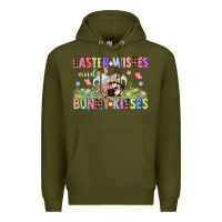 Army Green Easter wishes and bunny kisses Easter gnomies  Eas Premium Hoodie - CowGirlArtShop