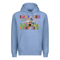 Colony Blue Easter wishes and bunny kisses Easter gnomies  Eas Premium Hoodie - CowGirlArtShop